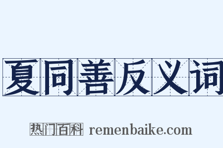 夏同善反义词是什么意思的图片